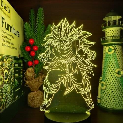 Dragon Ball Z Super Saiyan Anime Lampara Night Light LED Anime Dragon Ball Super Goku Zeno Acrylic 3d Table Lamp Manga Gifts