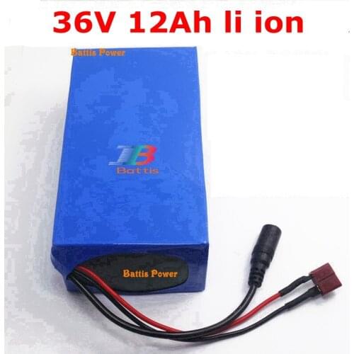 36v 12ah lithium 10ah li-ion battery pack 18650 cell with BMS for 36v 350w motor electric bike scooter sightseeing cart +Charger