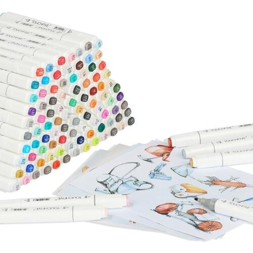 36/80/168/262 Colors Double Headed Art Marker Pen Set Artist Sketch Oily Tip Alcohol Based Markers For Manga School Art Supplies