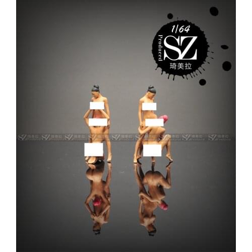 1:64 Scale Resin Die-casting Swimsuit Doll Model Car Model Scene Layout Collection Decoration Toy