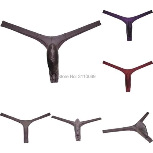 Mens Pouch to increase Briefs Soft and breathable Pure colour G-string Jockstrap Thong Underwear T-back