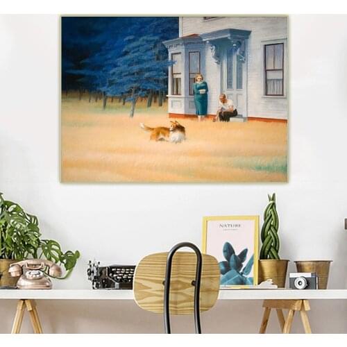 Cape Cod Evening,1939, by Edward Hopper Canvas Oil Painting Artwork Aesthetic Picture Poster Wall Backdrop Decor Home Decoration