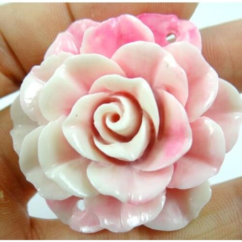 Natural stone Quartz crystal Chinese Organic Cinnabar carve flower pendant stone Jewelry making necklace