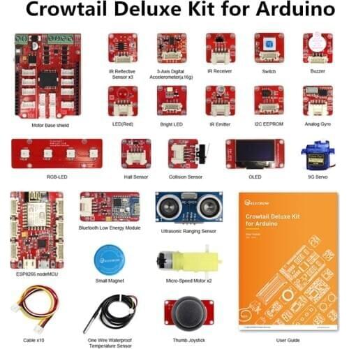 Elecrow Updated Crowtail Deluxe Kit for Arduino DIY Programable Education Learning Kit With 20 Projects for Educational Gifts