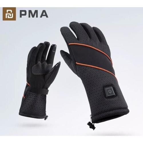 PMA Thermal Electric battery Heated Gloves Winter Skiing Motorcycle Gloves Unisex Black Hands Warmer Touchscreen For Outdoor