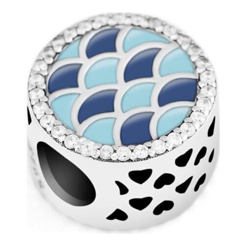 Fits Pandora Charms Bracelets Radiant Hearts Beads with Blue Enamel 100% 925 Sterling-Silver-Jewelry Free Shipping