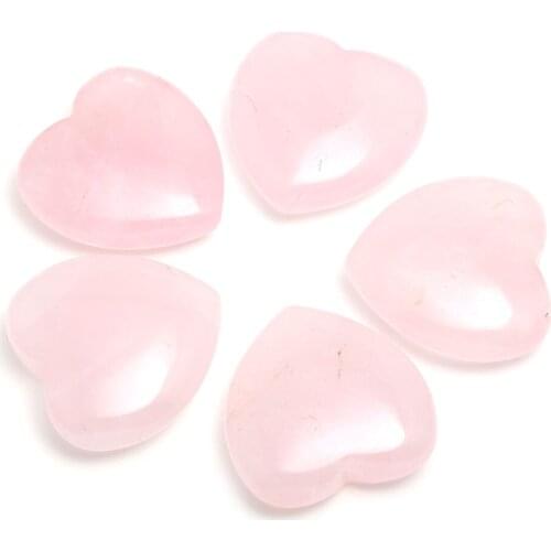 Natural Stone Crystal Charms Pendants Rose Quartzs Heart Pendant for DIY Jewelry Making Bracelet Earring Necklace