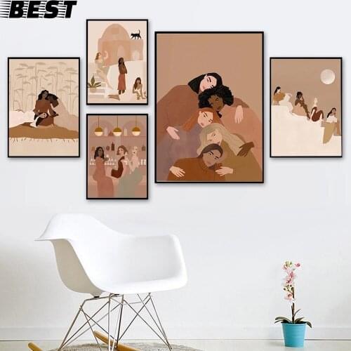 Nordic Feminism Poster Best Friend Canvas Painting Women Art Print Minimalism Modern Picture For Living Room On Wall Home Decor