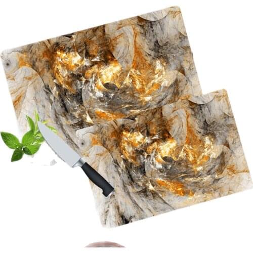 White Marble Glass Cutting Board With Gold Pattern Pattern Glass Cutting Board Antibacterial Glass Cutting Glass Cutting Table 30 Cm X 40 Cm