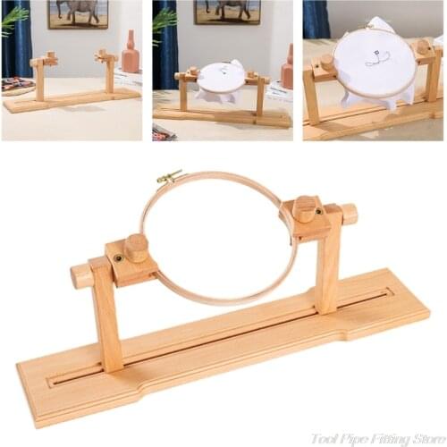 Adjustable Desktop Embroidery Frame Wooden Cross Stitch Craft Sewing Tools Bracket Frame Hoop Handicrafts Sewing Craft M24 21