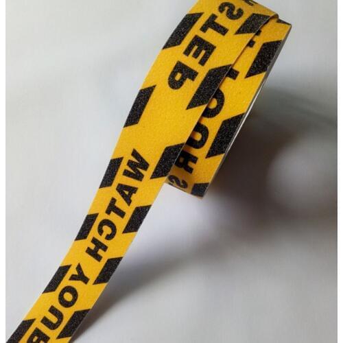 5cm*5m/Roll Caution/Watch Your Step Self Adhesive Anti-slip Non Skid Abrasive Safety Tape Non Slip Warning Tape for Stairs Floor