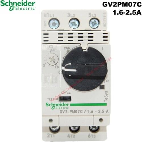 Schneider Electric GV2PM07C 1.6-2.5A motor thermal magnetic circuit breaker knob 3P protection switch setting current range