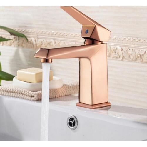 Basin Faucets Bathroom Sink Rose Gold Faucet Single Handle Hole Faucet Basin Taps Grifo Lavabo Wash Hot and Cold Mixer Tap Crane