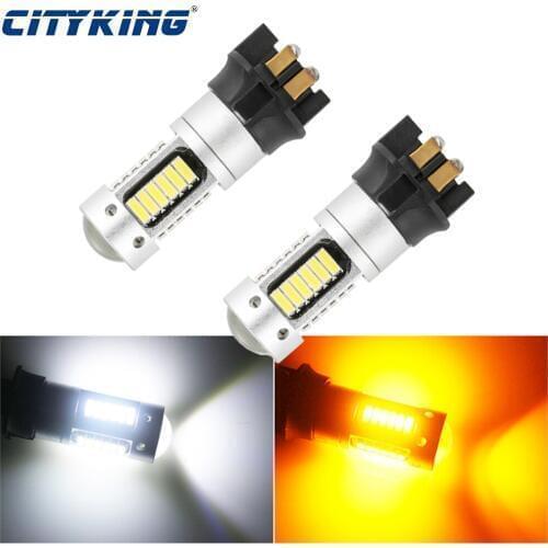 2-50PCS Xenon White PWY24W PW24W LED Bulbs For Audi A3 A4 A5 VW MK7 Golf CC Ford Fusion Front Turn Signal Lights BMW F30