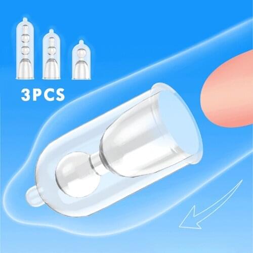 3pcs/set Male Penis Extender Sheath Reusable Condom Enhancer Erection Penis Sleeve Delay Ejaculation Sex Toys for Man