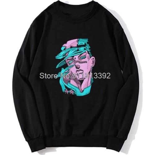 Vaporwave Japan Anime Shirt Jojos Bizarre Adventure Vintage Hoodie Hoodies Unisex Men Fleece Sweater Sweatshirt Streetwear