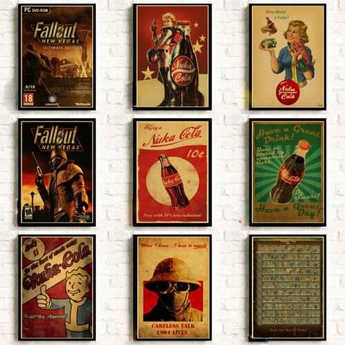 Vintage Fallout 3 4 Game Retro Posters Home Decor Kraft Classic Wall Paper High Quality Painting Living Room Decoration