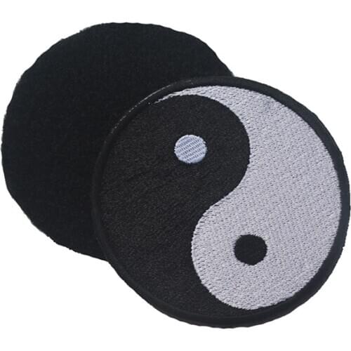Embroidered Arts Ying Tai Chi Yin Yang Hook & Loop Badge Emblem Badges Military Badges Jacket Embroidery Badge