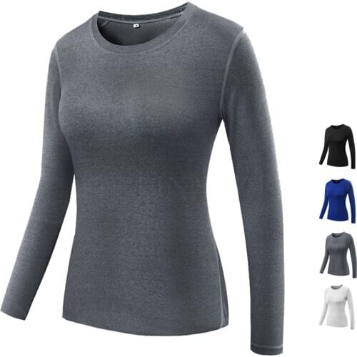 Women Sports Shirt Compression Tights Long Sleeve Yoga Tops Bodybuilding Gym Clothing Musculation Thermal Underwear Jerseys