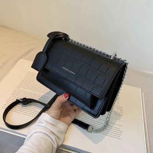 Retro Fashion Chain Bag Ladies Messenger Bags for Women 2020 Casual Shoulder Bag Small Square Bag Solid Color Female Bag