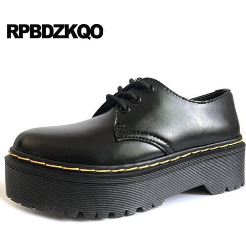 Platform 10 Vintage Women Oxfords Shoes Muffin Creepers Large Size Lace Up Elevator Japanese Thick Sole Designer Patent Leather