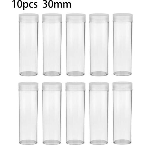 Storage Box Tube Coin Container Organizer Long Round Cases Clear Plastic Portable For Home Decoration