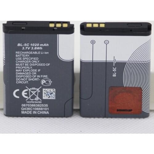 10 X 1020mah Mobile Phone Battery For Nokia BL-5C 1100 1110 1200 1208 1280 1600 2600 2700 3100 3110 5130 6230 6230i Battery