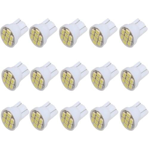 200pcs Car Interior Light Bulbs Auto Indicator Lamp Auto Light T10 8 SMD 1206 LED White LED Auto Accessories White 12V/24V