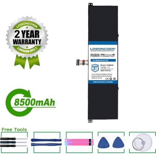 LOSONCOER Battery 8500mAh R15B01W For Xiaomi Pro 15.6" Series Notebook New Laptop Battery