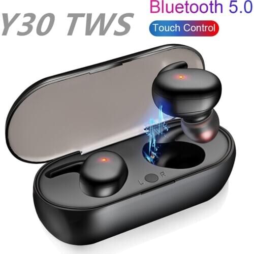 Y30 Bluetooth 5.0 Wireless TWS Earphone Sport Bluetooth Headset In-ear Earbuds Noise Cancelling Portable 3D Stereo Sound
