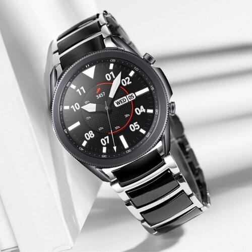 Ceramic Luxury Bracelet For Samsung Galaxy Watch 3 Band 45mm 41mm Active 2 Gear S3 46mm Strap Stainless Steel For Huawei Gt2e