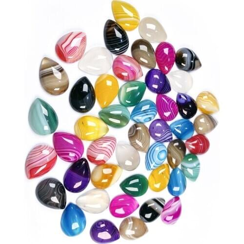 10Pcs Drop-shaped Yellow Agates Beads Reiki Healing Semi-precious Stones Amulet DIY Jewelry Exquisite Birthday Gift Size 18x25mm