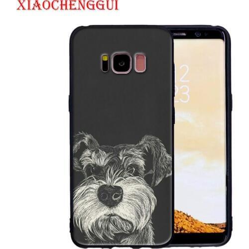 Lovely Dogs Schnauzer Design Phone Cases For Samsung Galaxy S7 S7Edge S8 S9 S8Plus S9plus Cute Animals Soft Frosted Cover Coque
