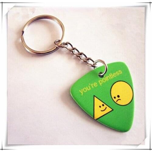Colorful Guitar Pick Plectrum 0.71mm with picture,two-sided printed keyring