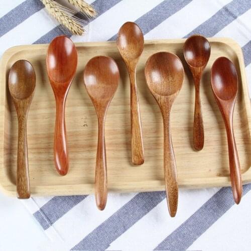 Wooden Spoons Multi-specification Coffee Spoon Wooden Tableware Honey Spoon Kitchen Gadgets 2021 new Spice Jar With Spoon