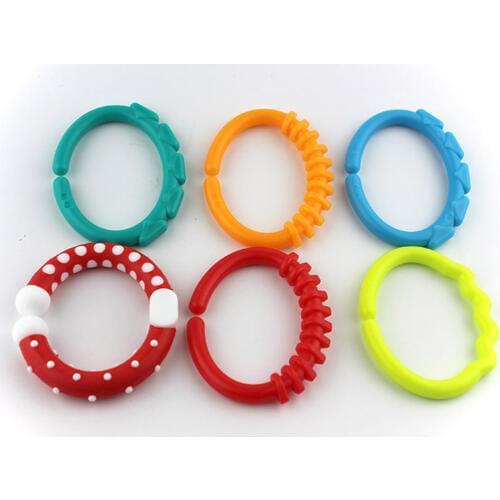 Baby Teether Rings Kids Toys Rattle Colorful Rainbow Crib Bed Stroller Link