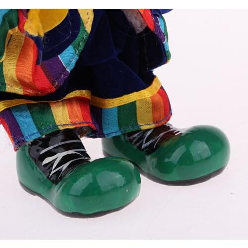 Harlequin Clown Porcelain Doll Smiling Figurine Model Desk Ornament Gifts