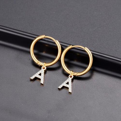 Customized Earrings Personalized Letter Earrings Jewelry Gift For Best Friends Stainless Steel Earrings For Women 2021 Luxury
