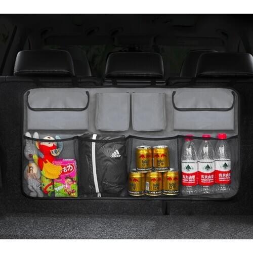 Car Rear Seat Back Storage Bag Multi Hanging Nets Pocket Trunk Bag Organizer Auto Stowing Tidying Interior Accessories Supplies