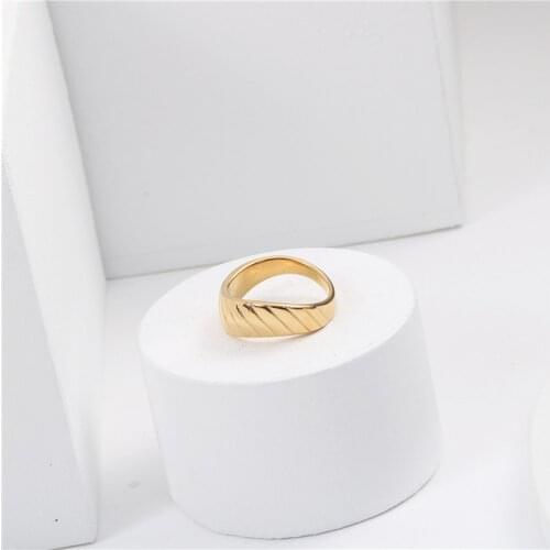 Joolim Gold Finish Bread Grain Hip-hop Style Stainless Steel Rings 2021 Jewelry