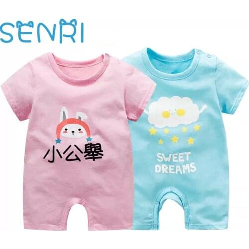 2021 Cheap Cotton Baby Rompers Short Sleeve Baby Clothing One Piece Summer Unisex Baby Clothes Girl And Boy Cartoon Jumpsuits