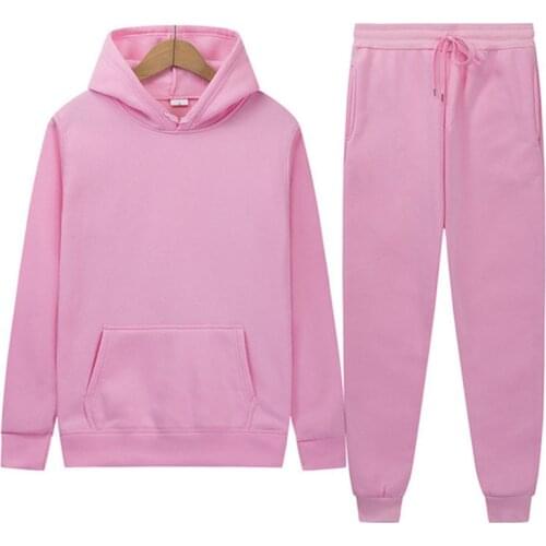 Yvlvol 2 piece set for Sportswear women men hoodies+ pants solid color two-piece spring autumn winter tracksuit matching sets