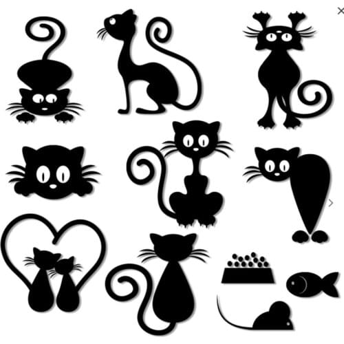 MEET HUANG Metal Cutting Dies Peeking Cat Set diy Scrapbooking Photo Album Decorative Embossing PaperCard Crafts Die 2020