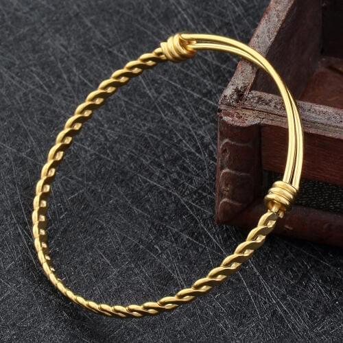 MJB0273 Wire Golden Cuff Metal Bracelets,Adjustable Bangle One Size Fit All,Fashion Jewelry for Women,Teens and Men