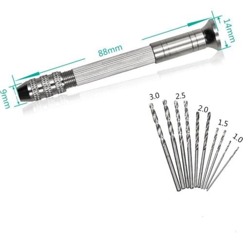 Mini Hand Twist Drill Manual Drill Walnut Amber Model Olive Core Punch Wenwan DIY Tool