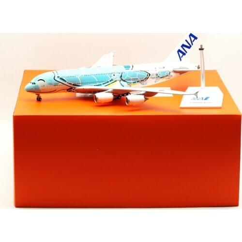 Plane Model Toy 1:200 A380 JA382A ANA Green Turtle airlines Air way W base landing gear diecast alloy aircraft plane model toy