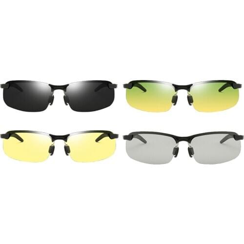 Fashion HD Classic understated lens color combo Polarized Photochromic Sunglasses Men Chameleon Driving Travel Sun Glasses