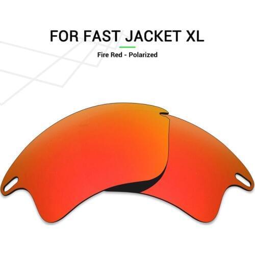 Mryok POLARIZED Replacement Lenses for Oakley Fast Jacket XL Sunglasses Fire Red