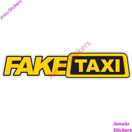 Cartoon Yellow Fake Taxi Car Sticker for Bumper Window Laptop Windshield Waterproof Scratch-Proof Auto Accessories KK15*3cm