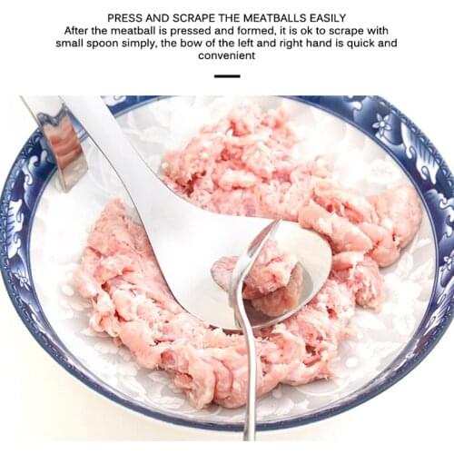 New Product Meatball Maker Spoon Non Stick Meat Baller Stainless Steel Kitchen Utensil Curved Handle Design